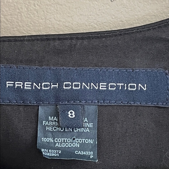 French Connection black scoop neck short sleeves mini dress size 8 - Picture 7 of 15